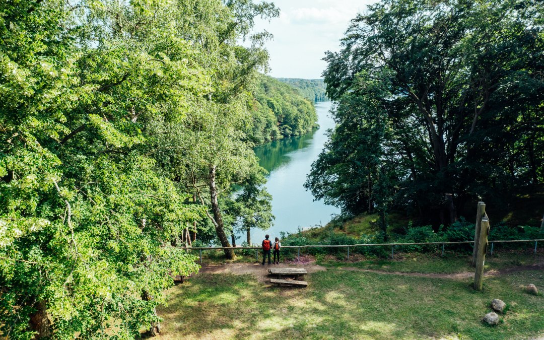 Wandelen op het natuurparkpad langs de Smalle Luzerne // © MV-T/Gänsicke Wandelen op het natuurparkpad langs de Smalle Luzerne // © MV-T/Gänsicke
