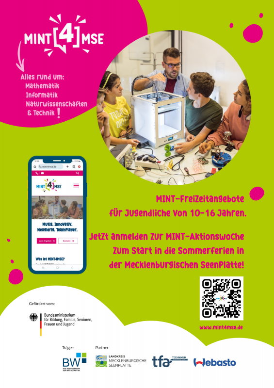 Infoposter MINT-actieweek 2026 // © Bildungswerk der Wirtschaft M-V e.V. Infoposter MINT-actieweek 2026 // © Bildungswerk der Wirtschaft M-V e.V.