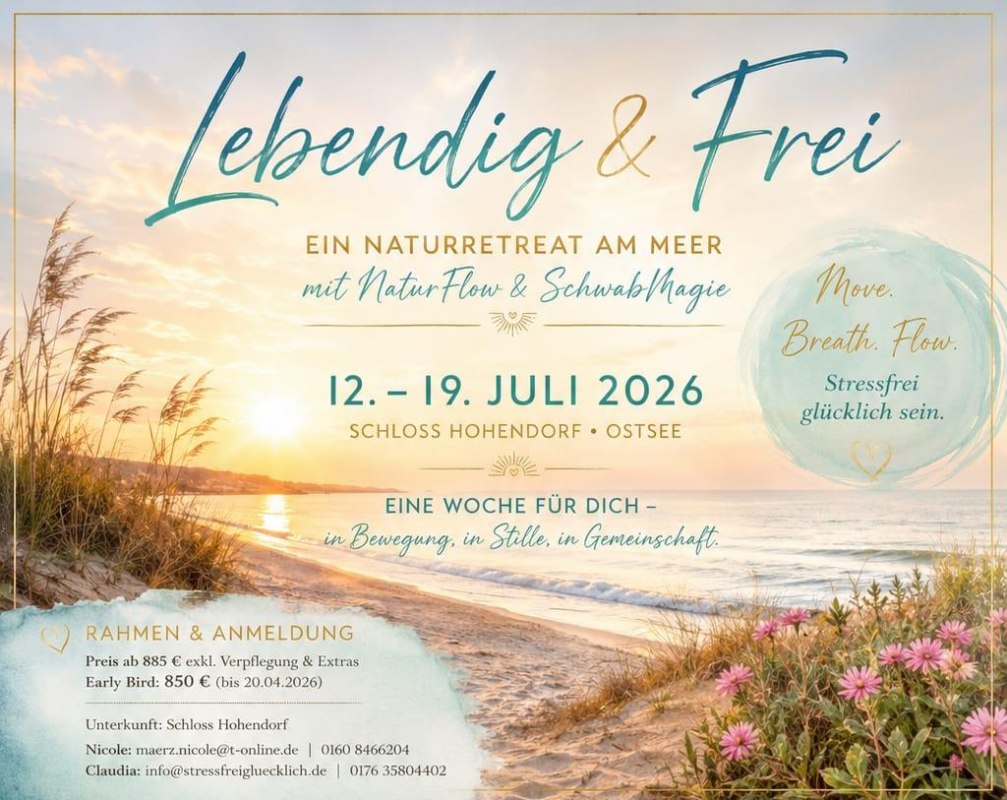 A protected space for genuine encounters is created between the Bodden, the sea and the wide open sky - with yourself and with others. This retreat combines nature experience, bodywork, mindfulness and community to create an intensive yet light week. // &copy; Claudia Schwab und Nicole M&auml;rz