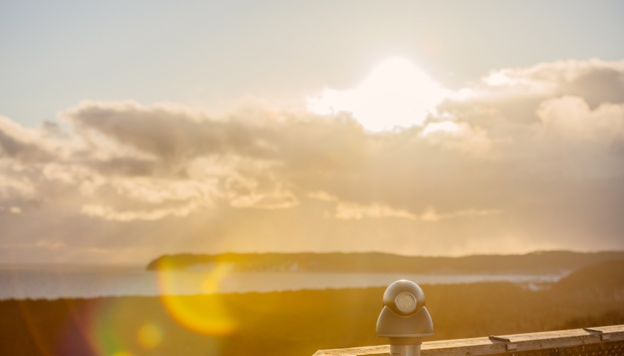 Zonsopgang op de boomtoppenwandeling, © Binzer Bucht Tourismus