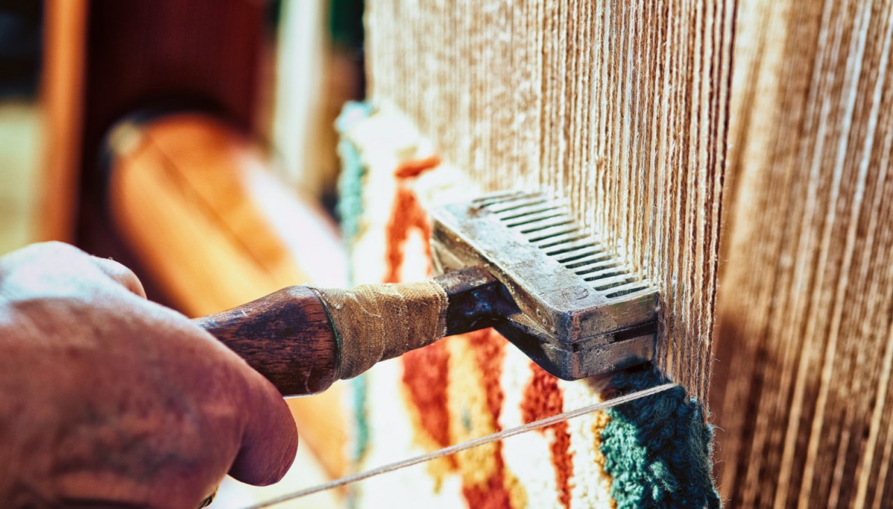 Wiązanie dywanów rybackich Freest, © TMV@pocha.de Wiązanie dywanów rybackich Freest, © TMV@pocha.de