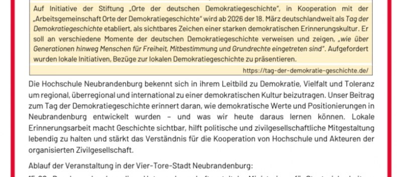 Flyer of the event // &copy; Hochschule Neubrandenburg