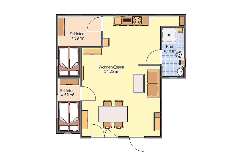 plattegrond vakantiehuis, © Foto: Labudda