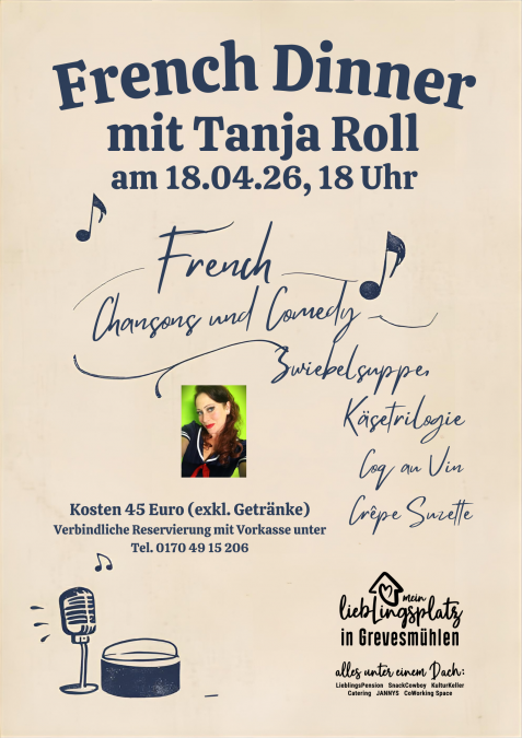 am 18.04.26, 18 Uhr, © Mein Lieblingsplatz in Grevesmühlen am 18.04.26, 18 Uhr, © Mein Lieblingsplatz in Grevesmühlen