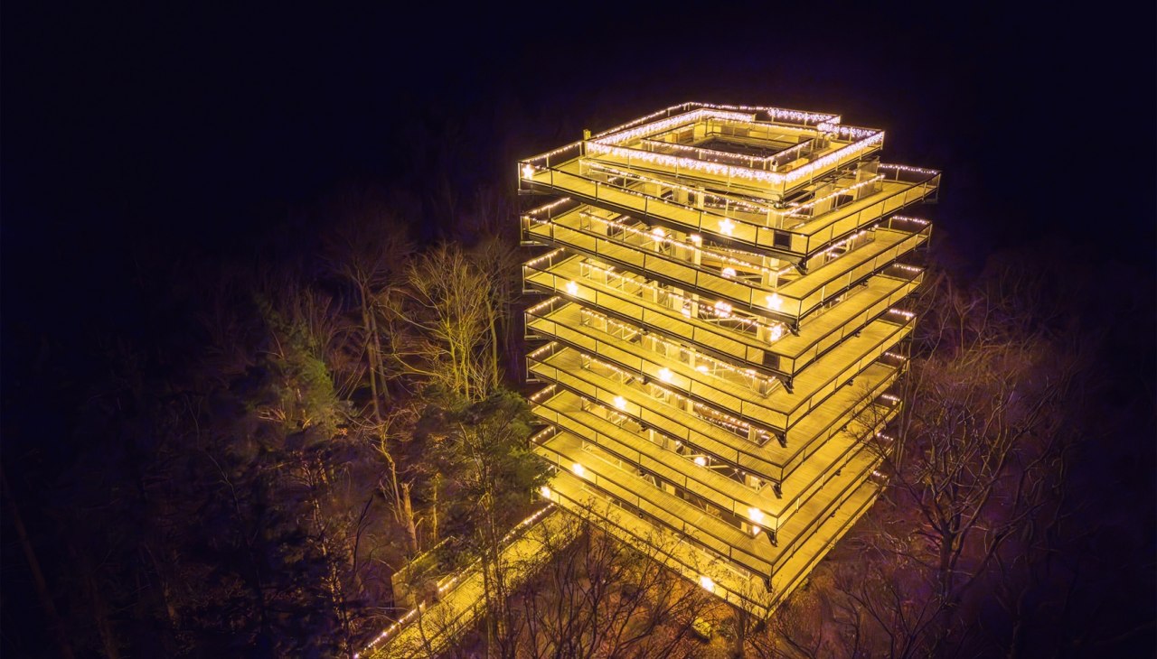 Magic lights on the treetop walk - now even more magical, © Erlebnis Akademie AG / Baumwipfelpfad Usedom