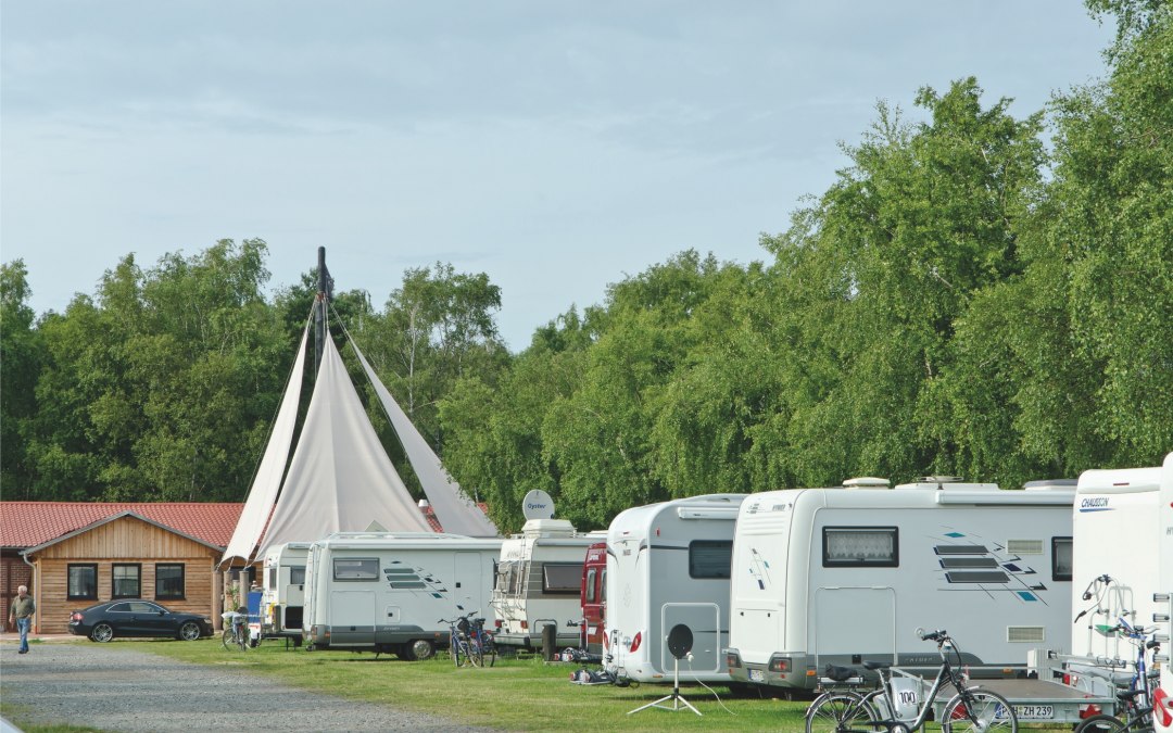 Uitzicht over de camperhaven