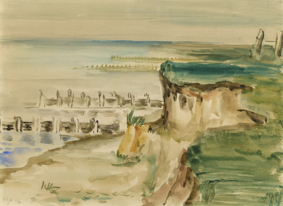 Hedwig Holtz-Sommer_Cliff Coast, 1943_Watercolor_Private collection_ The artist's estate // © Foto: Thomas Haentzschel Hedwig Holtz-Sommer_Cliff Coast, 1943_Watercolor_Private collection_ The artist's estate // © Foto: Thomas Haentzschel