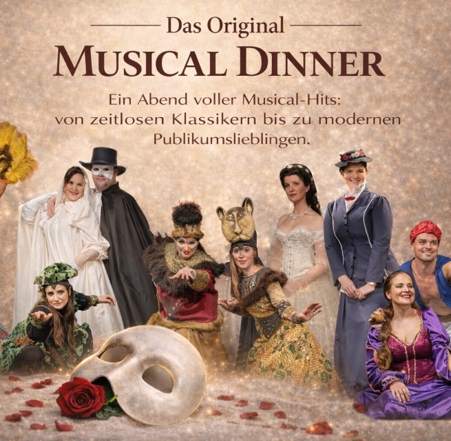 Diese Musical-Dinner-Show bringt das Flair der großen Bühnen mit stimmgewaltigem LIVE-GESANG in das erlesene Ambiente anspruchsvoller Gastronomie – Sie werden begeistert sein! // © Glamour Events Diese Musical-Dinner-Show bringt das Flair der großen Bühnen mit stimmgewaltigem LIVE-GESANG in das erlesene Ambiente anspruchsvoller Gastronomie – Sie werden begeistert sein! // © Glamour Events