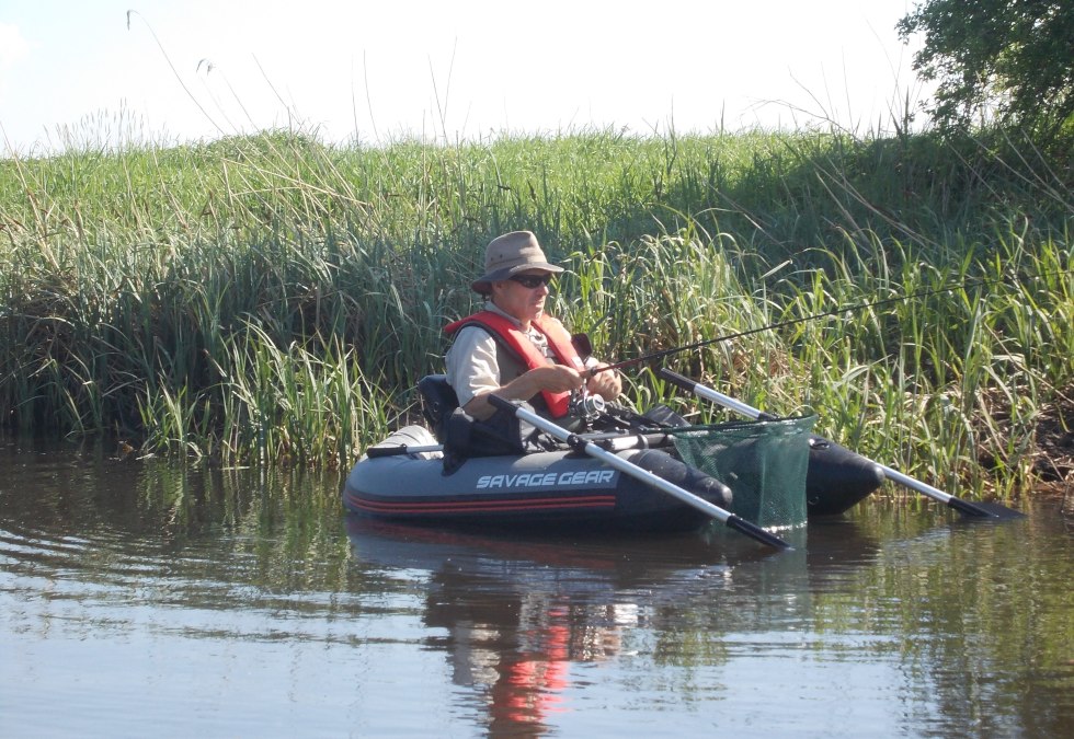 Fishing on the Recknitz with belly boat, © Anglerverein "An der Recknitz" Marlow e.V.