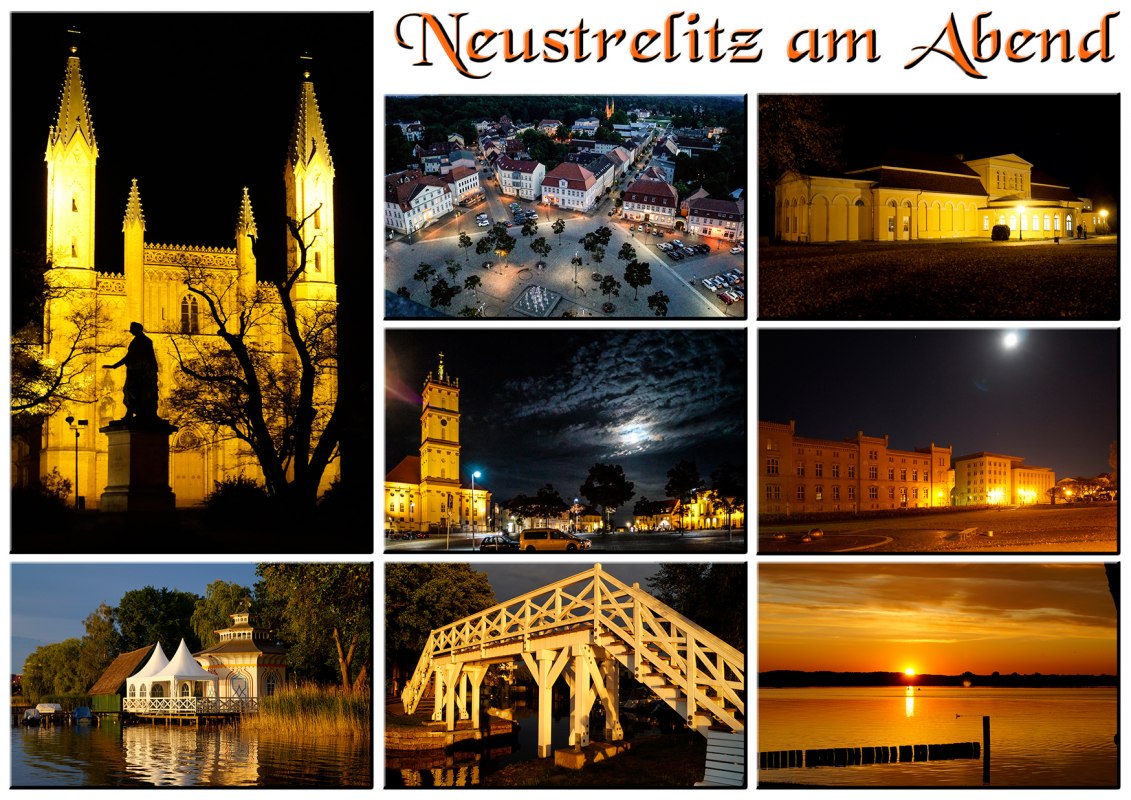 Collage Neustrelitz in de avond // &copy; R. Altmann