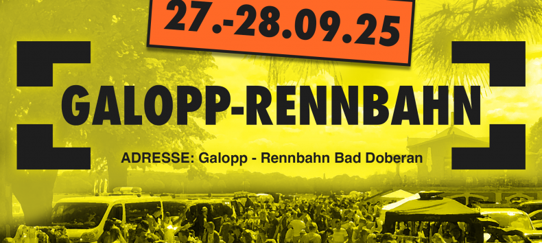 Adres: Galopp - Rennbahn Bad DoberanOPŁATY ZA STOISKO:Towary używane / rękodzieło: 8 €/metrNowe towary (ograniczone): 12 €/metrINFORMACJE DLA HANDLOWCÓW:Ustawianie w piątki od 12:00Sobota/niedziela od 6:00Demontaż od 16:00WAŻNE UWAGI:Handlowcy, którzy stoją na naszych targach przez dwa dni, płacą 1 € za metr mniej drugiego dnia wydarzenia.Możemy użyć paragonu, aby śledzić, kto bierze udział w obu dniach wydarzenia., © Lennard Kuhring