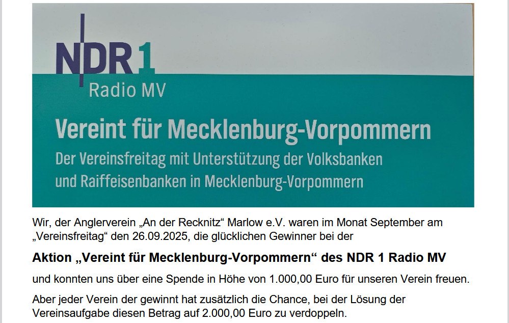 vereint-für-mv-anglerverein-marlow, © Anglerverein Marlow