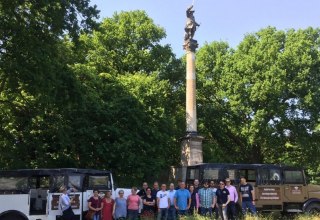 Tour group in front of the Prussian Column near Groß Stresow, © Volker Barthmann