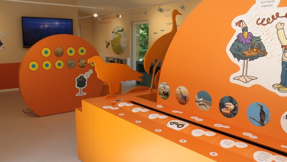 Binnenzicht van het informatiecentrum van het Nationaal Park Barhöft, © K. Bärwald