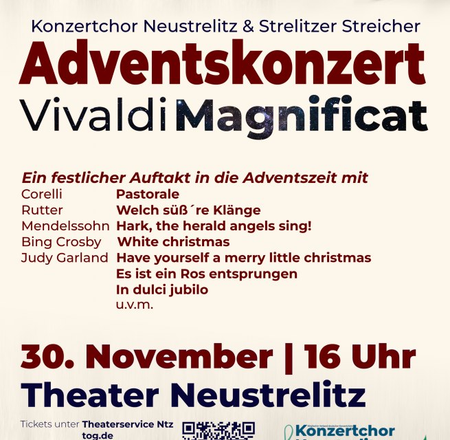 The poster for the Advent concert 2025, © Konzertchor Neustrelitz e.V. The poster for the Advent concert 2025, © Konzertchor Neustrelitz e.V.