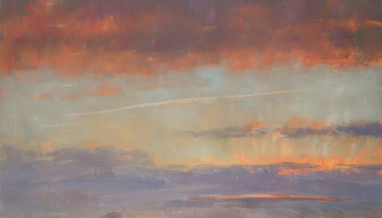 Frauke Gloyer_Fiery evening sky_2017_oil on canvas, © Ina Steinhusen