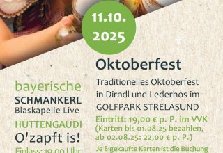 Ulotka ze szczegółami technicznymi Oktoberfest 2025 w Golfpark Strelasund., © Golfpark Strelasund