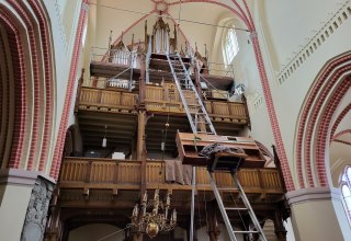 The Lütkemüller organ in Waren during refurbishment in 2025. // © Stephan Fischer The Lütkemüller organ in Waren during refurbishment in 2025. // © Stephan Fischer