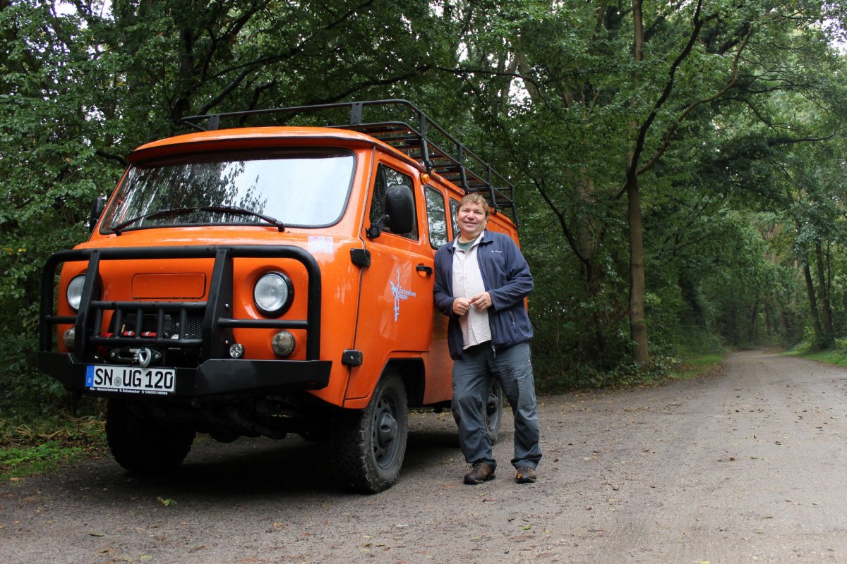 Schaalsee-Safari, Andreas Ermisch met zijn Buchanka, &copy; Amelie Uding