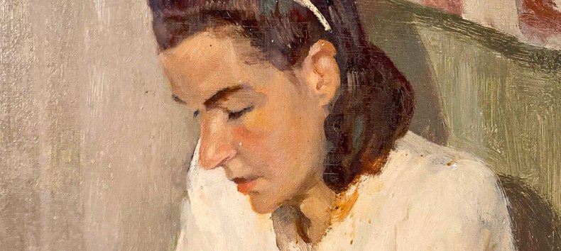 Hedwig Holtz-Sommer, Untitled (Portrait of My Niece), 1946, oil on canvas_Private collection // © Wolfram Vormelker Hedwig Holtz-Sommer, Untitled (Portrait of My Niece), 1946, oil on canvas_Private collection // © Wolfram Vormelker