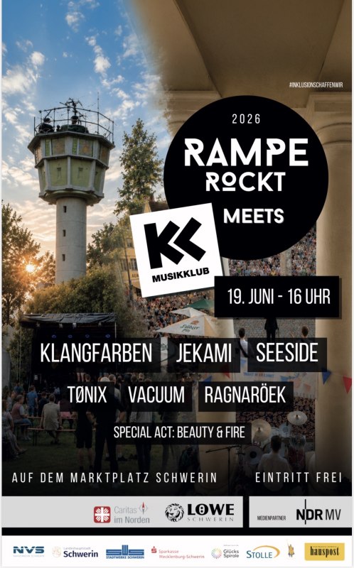 Poster with bands and information about Rampe Rockt meets Musikklub // © Rampe Rockt/ Musikklub Poster with bands and information about Rampe Rockt meets Musikklub // © Rampe Rockt/ Musikklub