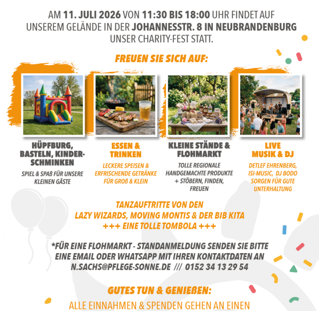 PflegeSonne Charity Fest - Flyer (Rückseite) // © Norr Design MV PflegeSonne Charity Fest - Flyer (Rückseite) // © Norr Design MV