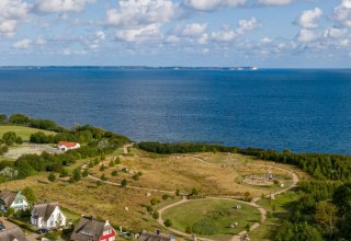 Glowe spa park with circular path and sculptures, &copy; Oliver Schmidt