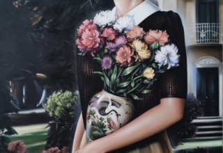 Flower girl - 2023 - Oil on canvas - 140 x 100 // &copy; Elena Tarasenko