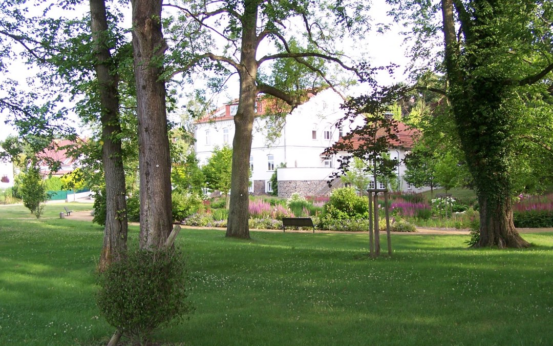 Het park ligt direct aan de achterkant van het Haus des Gastes, © Kurverwaltung Feldberger Seenlandschaft