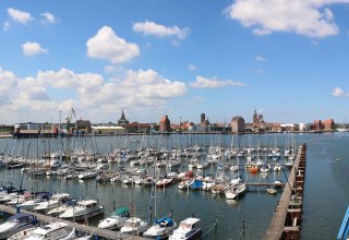 View of the harbour of the water sports centre from above, &copy; Manfred Hanke, Vorstandsmitglied WSZ