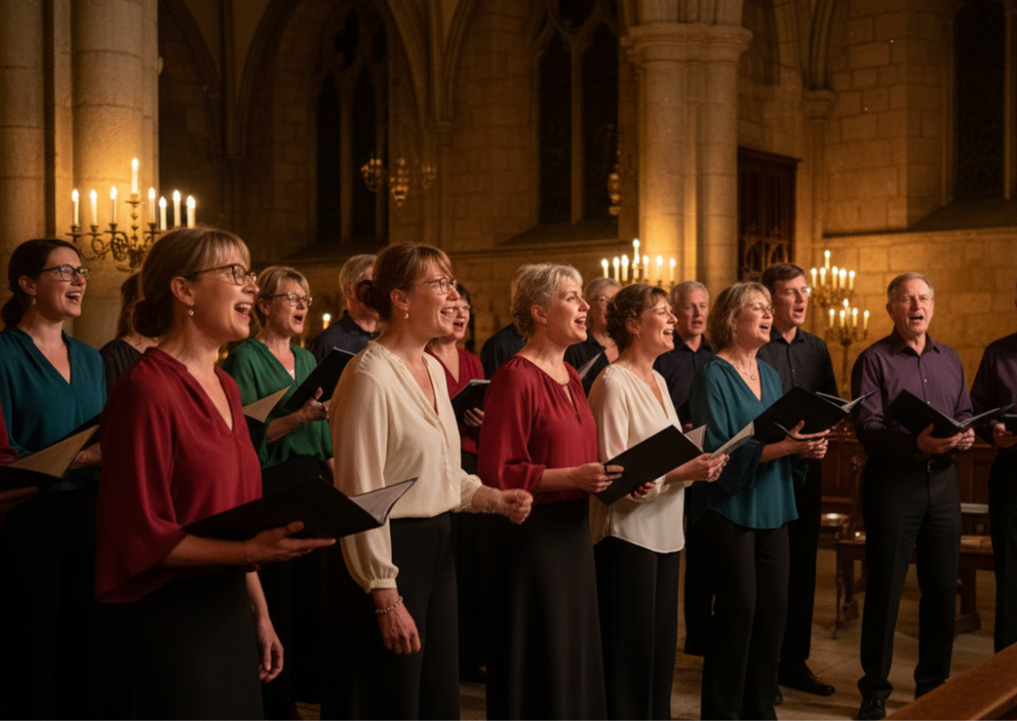 Koor zingt bij kaarslicht, &copy; Rhea B&ouml;hme