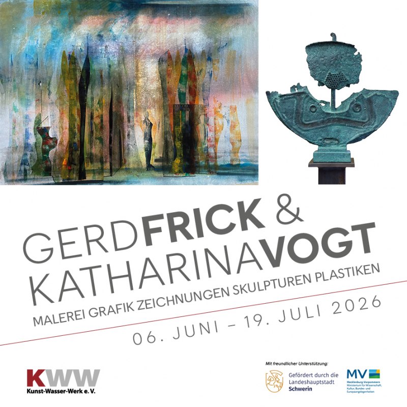 Flyer for the exhibition Katharina Vogt, Gerd Frick // &copy; Christian Schmitke, Kunst-Wasser-Werk