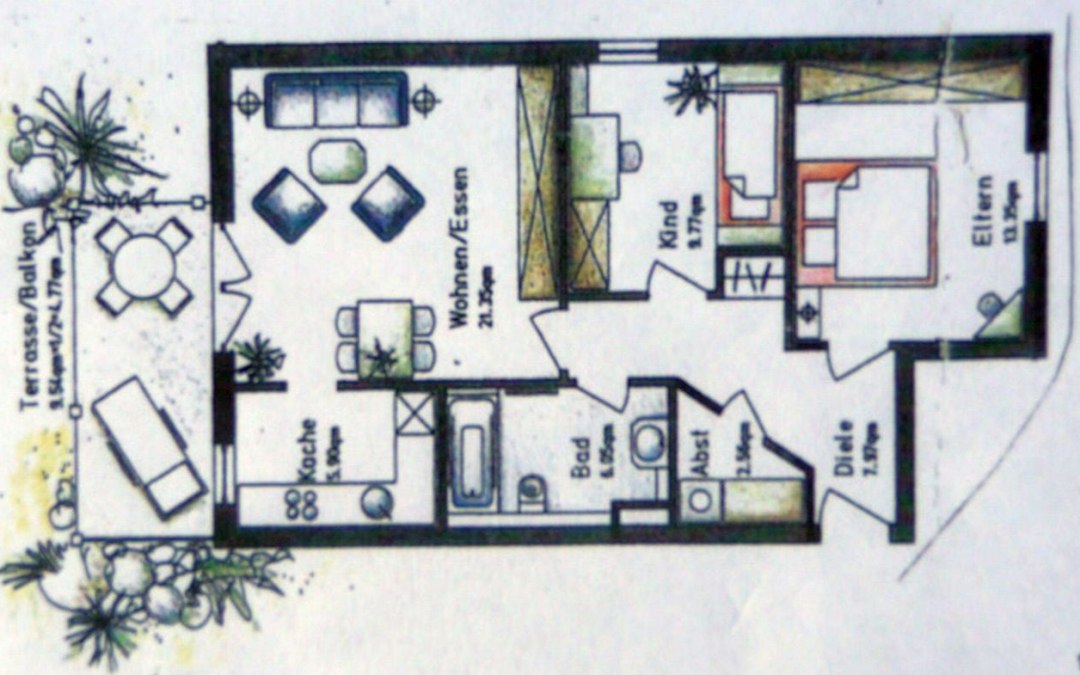 Plattegrond vakantiewoning Schomecker, © Ferienwohnung Schomecker