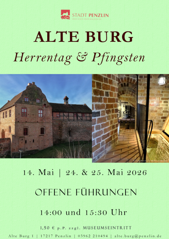 Open rondleidingen op Hemelvaartsdag & Pinksteren // &copy; Museum Alte Burg Penzlin