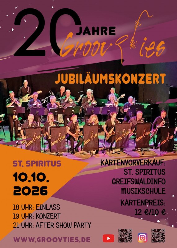 Plakat_10.10.2026_kl. 19:00_Koncert_med_Big_Band_Groovties_i_St._Spiritus // © Big Band Groovties Plakat_10.10.2026_kl. 19:00_Koncert_med_Big_Band_Groovties_i_St._Spiritus // © Big Band Groovties