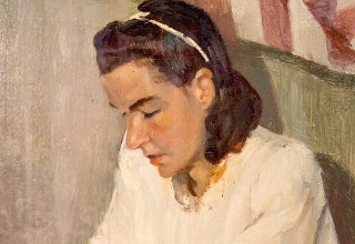 Hedwig Holtz-Sommer, Porträt, 1946,Ölmalerei // © © Familie Vormelker,Foto Dr. Ricarda Swoboda Hedwig Holtz-Sommer, Porträt, 1946,Ölmalerei // © © Familie Vormelker,Foto Dr. Ricarda Swoboda