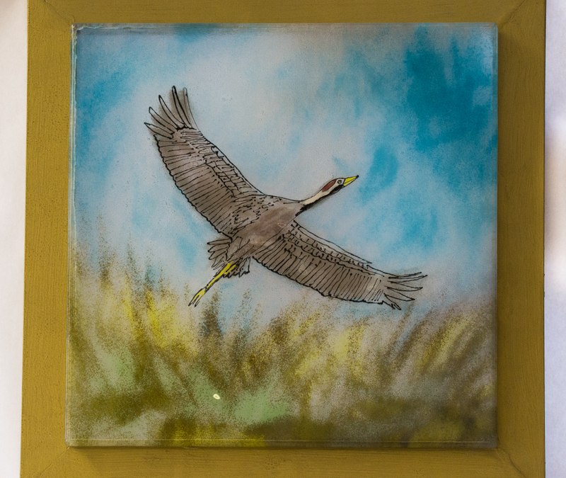 "Geluksvogel" - glasfusing foto, © W. Kothe