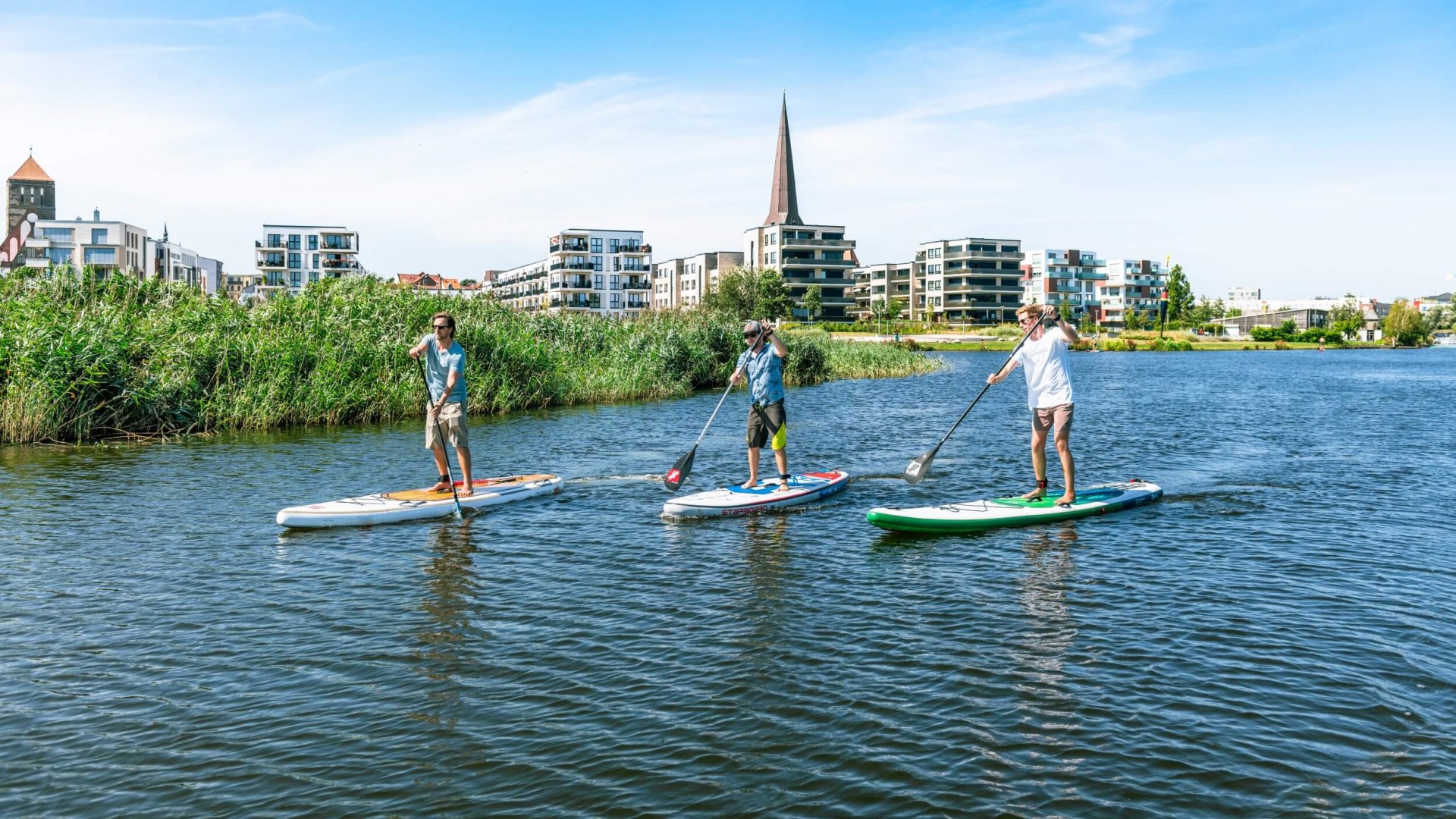 SUP-tocht met de maten op de Unterwarnow, &copy; TMV/Tiemann