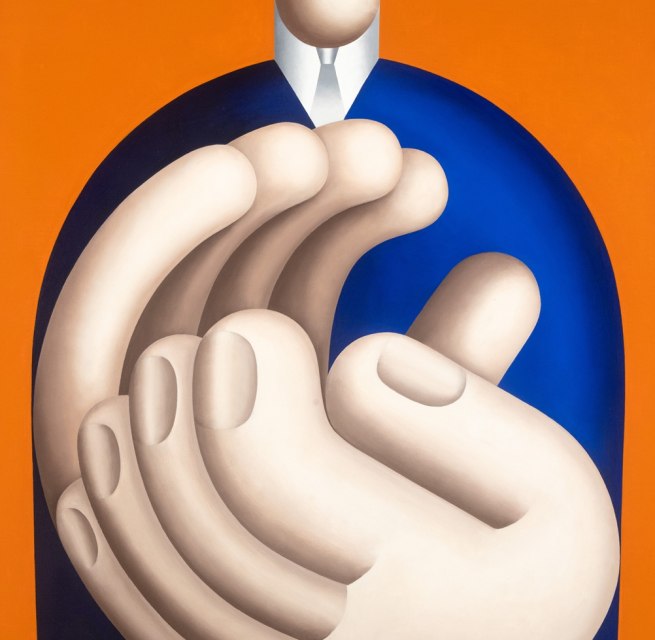 Hans Ticha: Klatscher (1), 1982, oil on canvas, 80 x 60 cm, Deutsches Historisches Museum, © Hans Ticha, VG Bild-Kunst, Bonn 2025, © VG Bild-Kunst, Bonn 2025