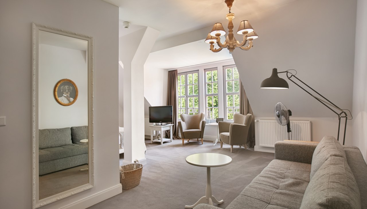 Modern en gezellig ingerichte kamers bij Gut Vorbeck, © Gut Vorbeck / Thomas Mandt Modern en gezellig ingerichte kamers bij Gut Vorbeck, © Gut Vorbeck / Thomas Mandt