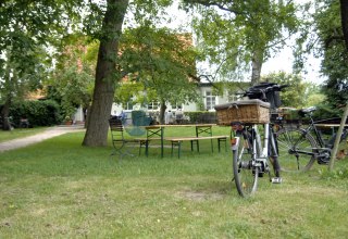 View of the shady beer garden // &copy; Niekrenz