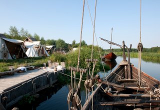 Slavische boten op de Uecker bij Ukranendorf, © Leo Seidel