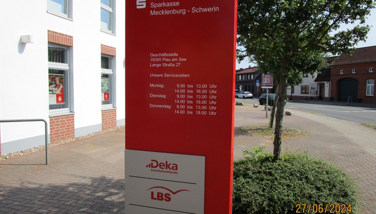 Kasa oszczędnościowa Plau am See, © Jonas Kurverwaltung Kasa oszczędnościowa Plau am See, © Jonas Kurverwaltung