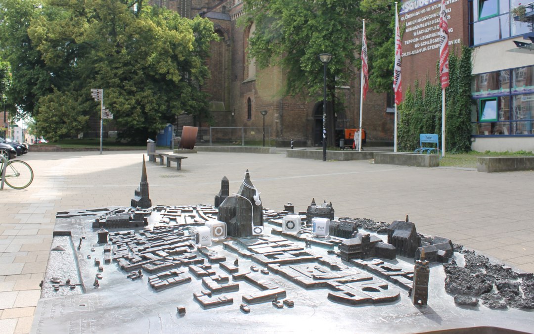 De oude stadsmaquette van het centrum van Rostock, © TZRW