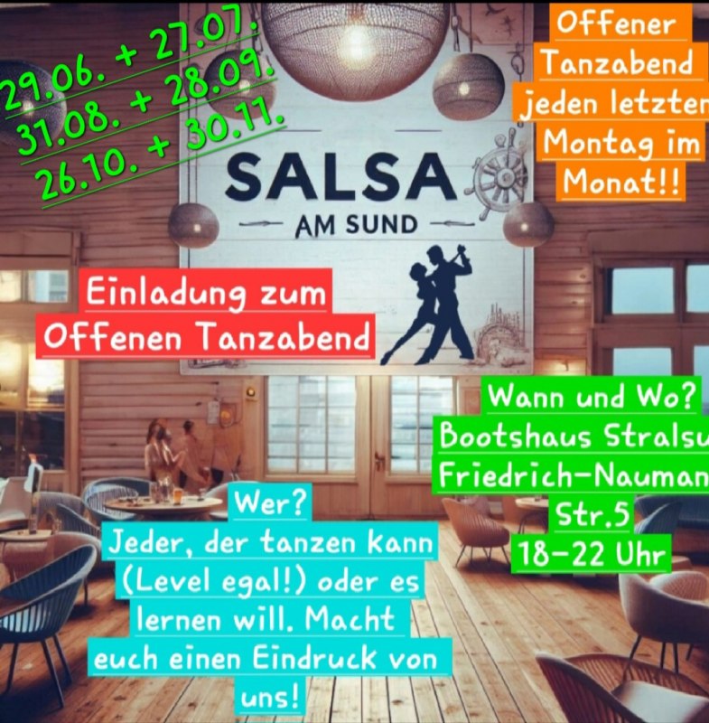 Open dansavond in het Bootshaus Stralsund // &copy; Salsa-am-Sund