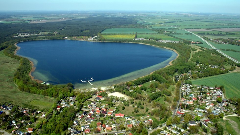 Luchtfoto van de stad en de Neustädter See, © TV Mecklenburg-Schwerin e.V.