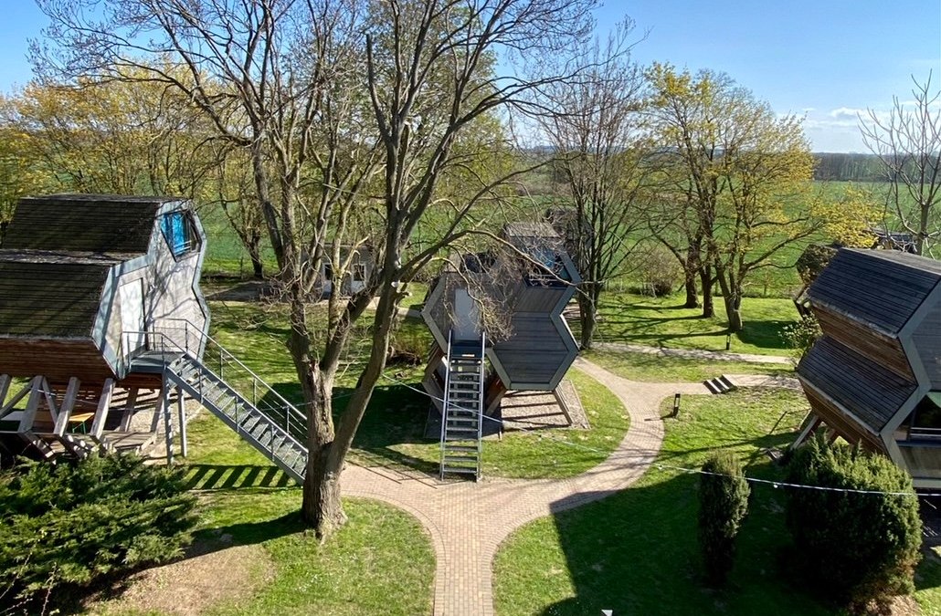 Honeycomb house hostel with 6 honeycomb houses, © Bischoff