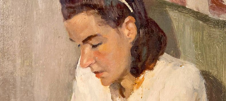 Hedwig Holtz-Sommer, bez tytułu (Portret siostrzenicy), 1946, olej na pł&oacute;tnie_kolekcja prywatna // &copy; Wolfram Vormelker