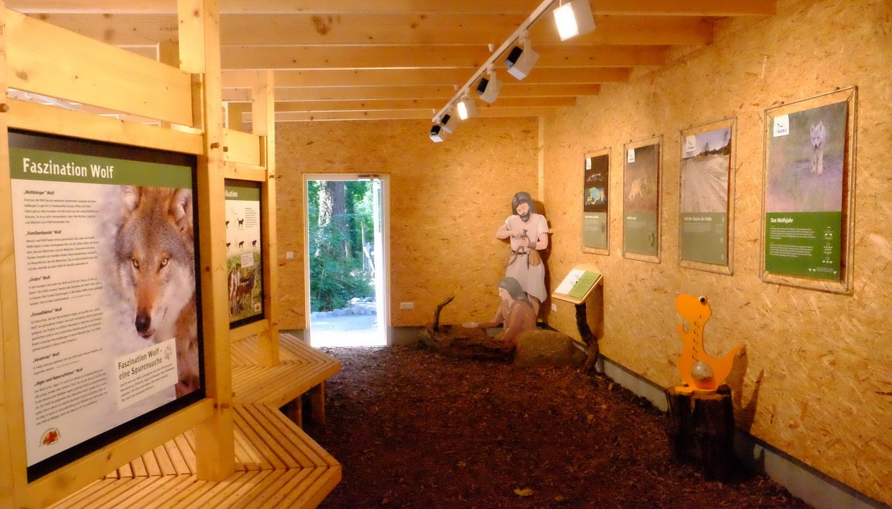Het informatiecentrum heeft alles wat je moet weten over "terugkerende" en "nieuwe bewoners" met de nadruk op wolven., © Tierpark Wolgast