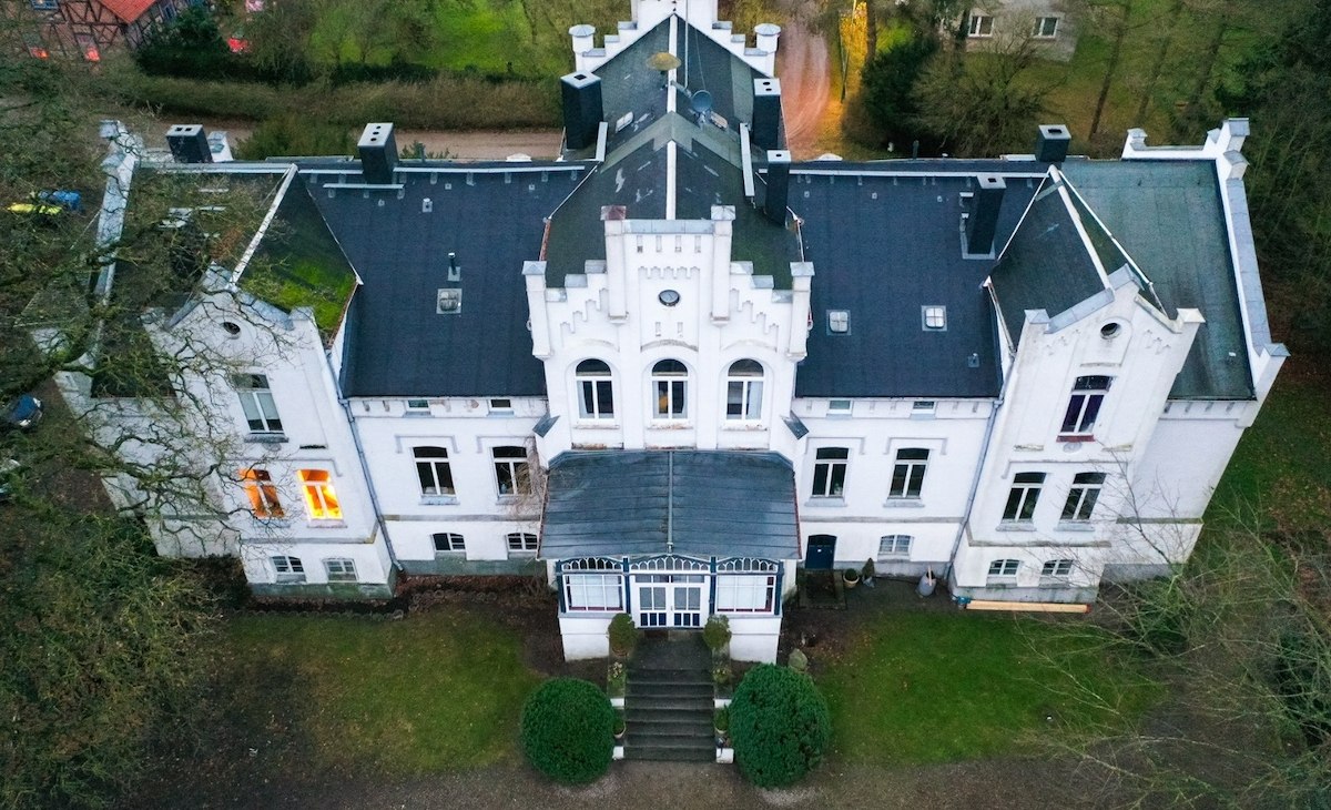 Kaeselow Castle from the air, &copy; vollvincent